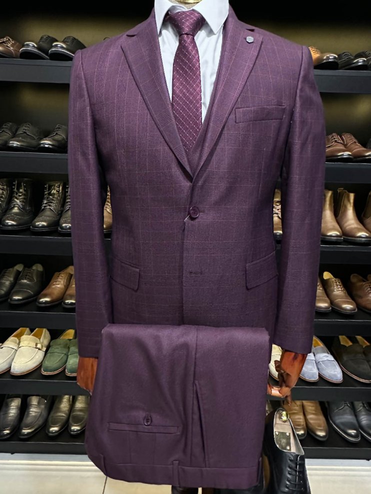 Костюм MAZALTOVMAN 3-ка Бордовый в клетку