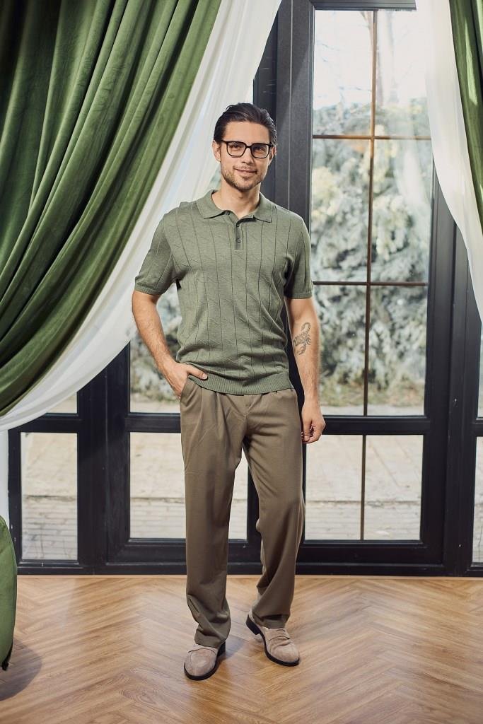 Брюки-багги цвета хаки свободные