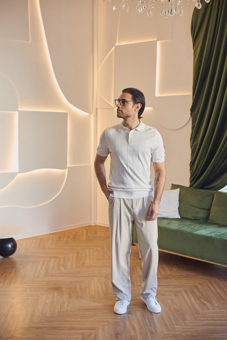 Брюки-багги светло-бежевые