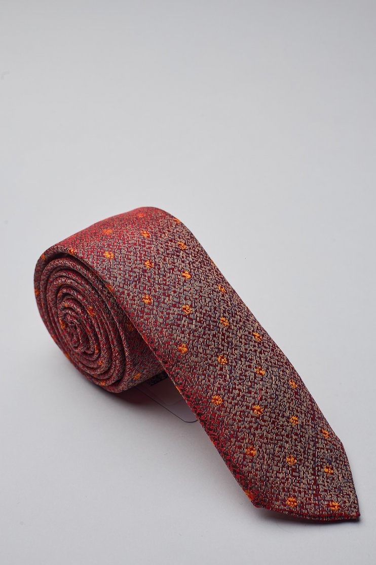 Мужской галстук Красный с золотистым отливом