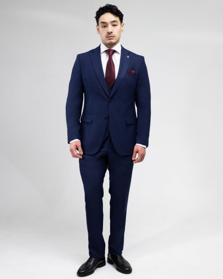 Костюм с жилетом MAZALTOVMAN синий фактурный