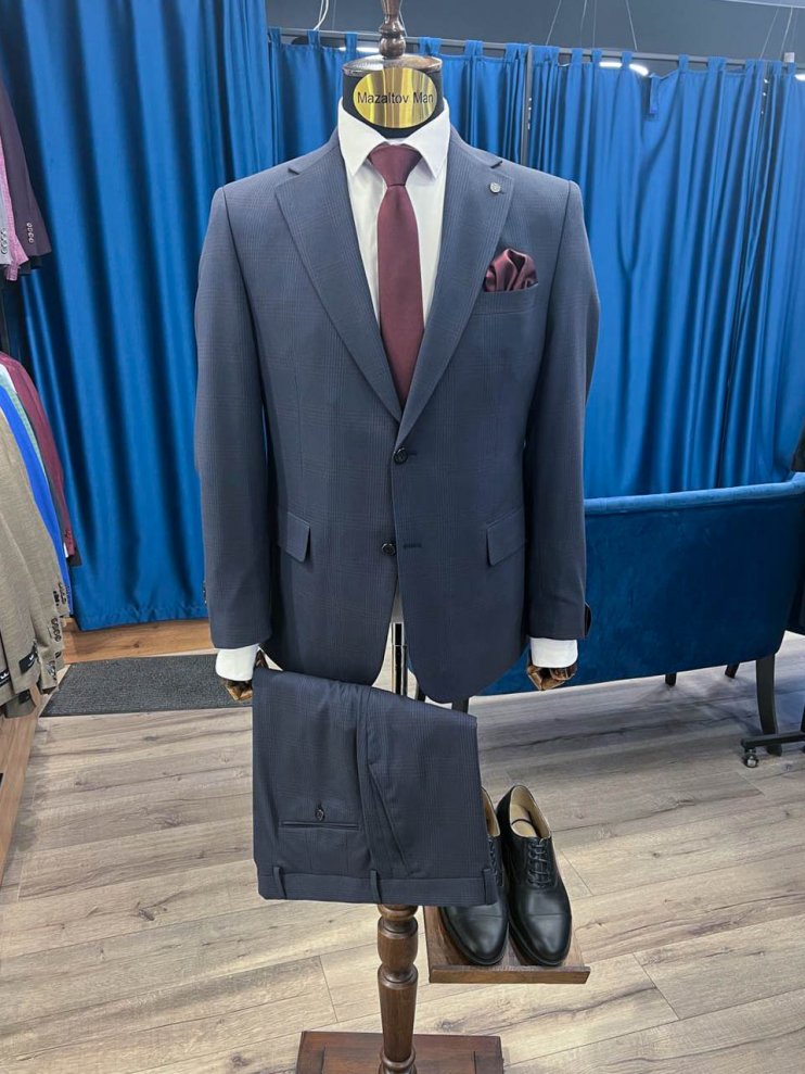 Костюм MAZALTOVMAN 2-ка премиум Синий в клетку