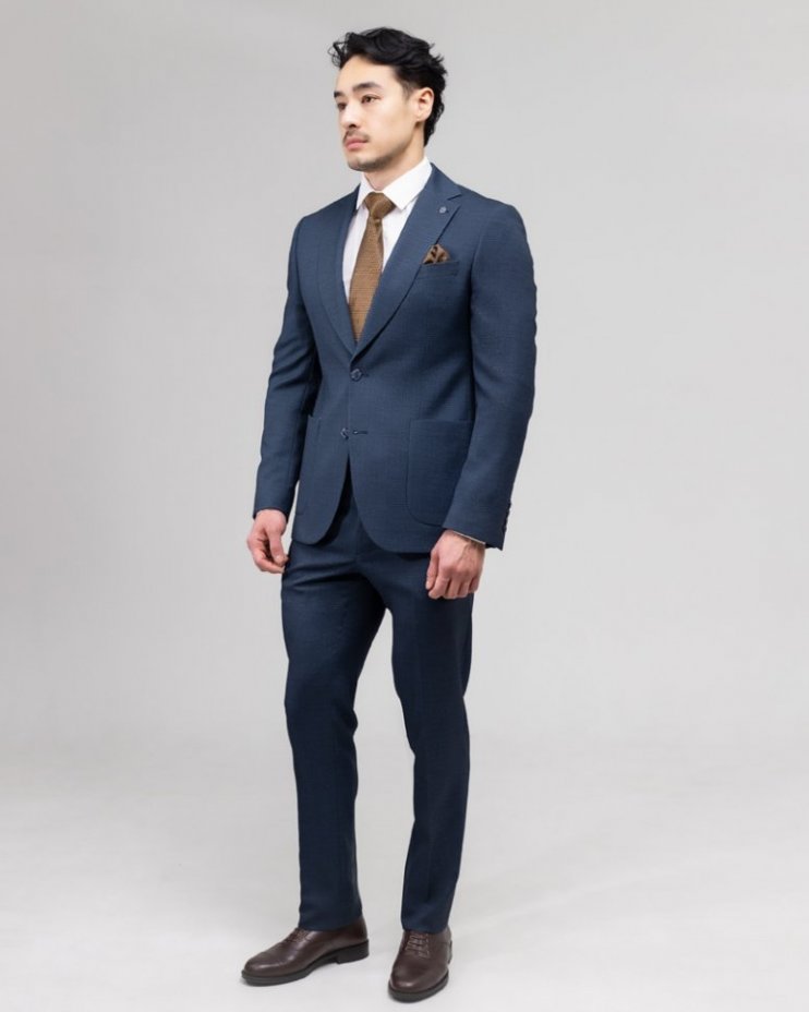 Строгий мужской костюм двойка Mazaltovman синий