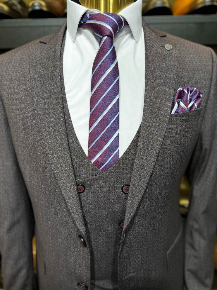 Костюм VAK 3-ка Бордовый фактурный