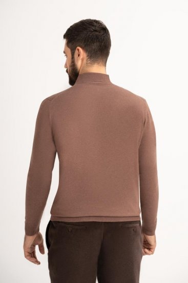 Поло ХЛФ Коричневое с пуговицами