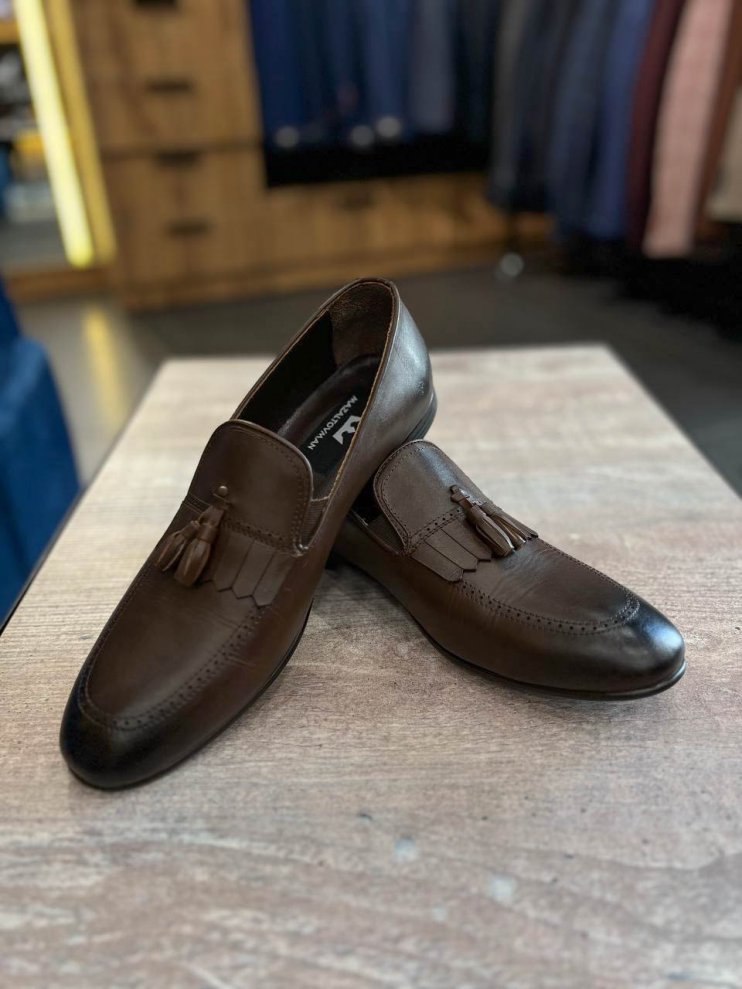 Лоферы MAZALTOVMAN Коричневые с кисточками