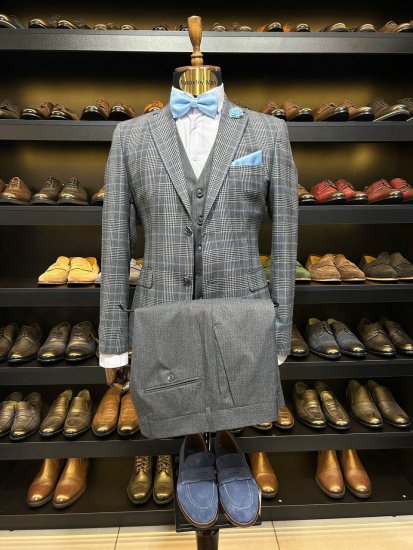 Костюм MAN 3-ка Серый в клетку