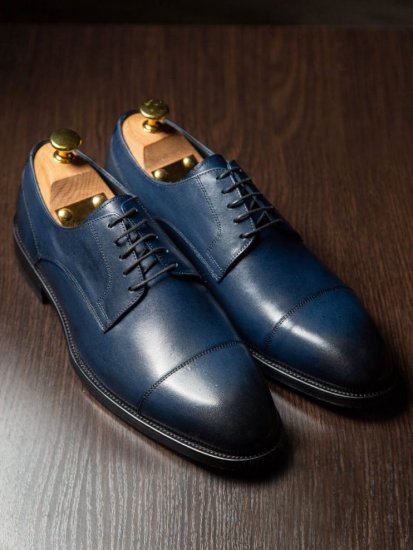 Дерби MAZALTOVMAN Синие кожаные