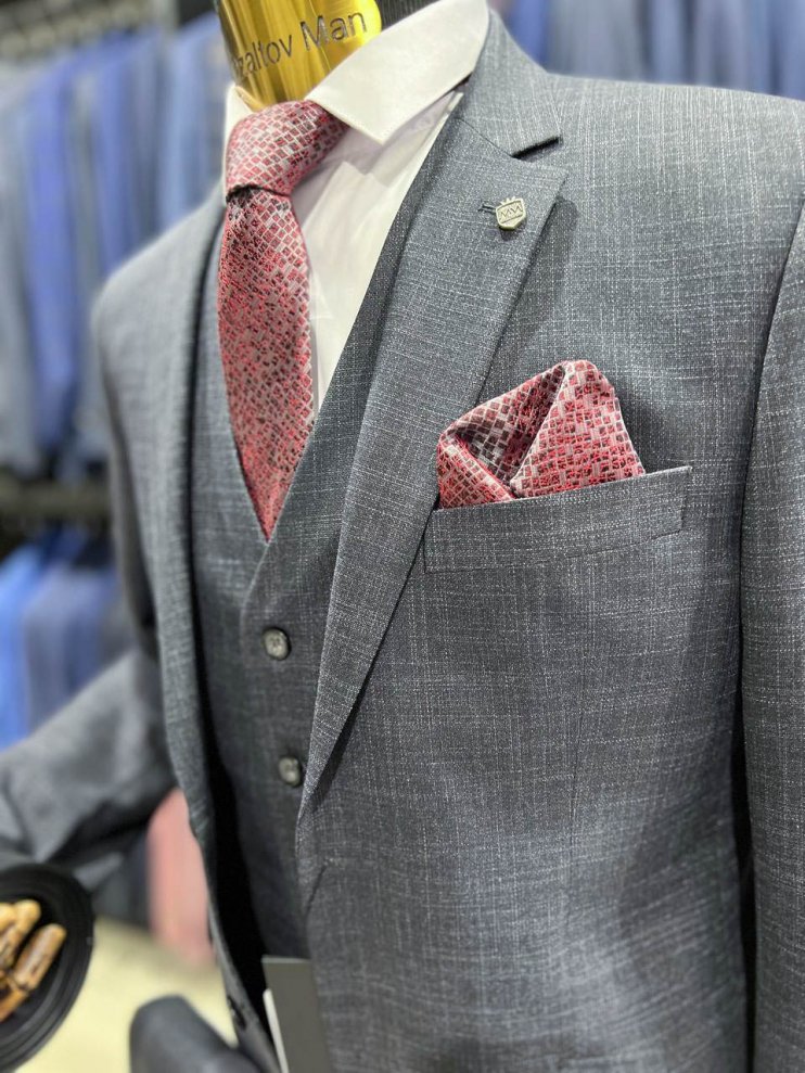 Костюм 3-ка MAZALTOVMAN Серый в микроклетку